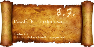 Babák Friderika névjegykártya